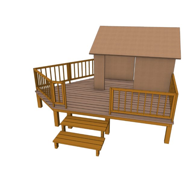 3D Modell eine Gartenhäuschens aus Holz