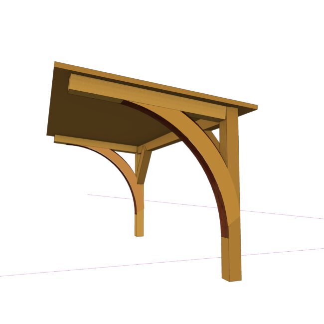 3D Modell einer Überdachung aus Holz