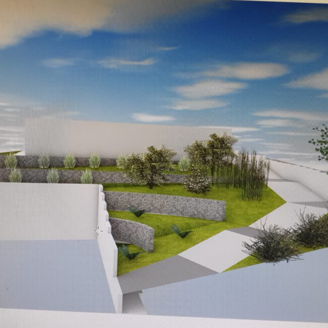 3D Modell eines Gartens zur Visualisierung vor dem Bau